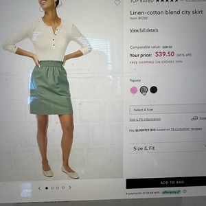 Beautiful size 18 J crew skirt. Has pockets! The color is between red\hot pink